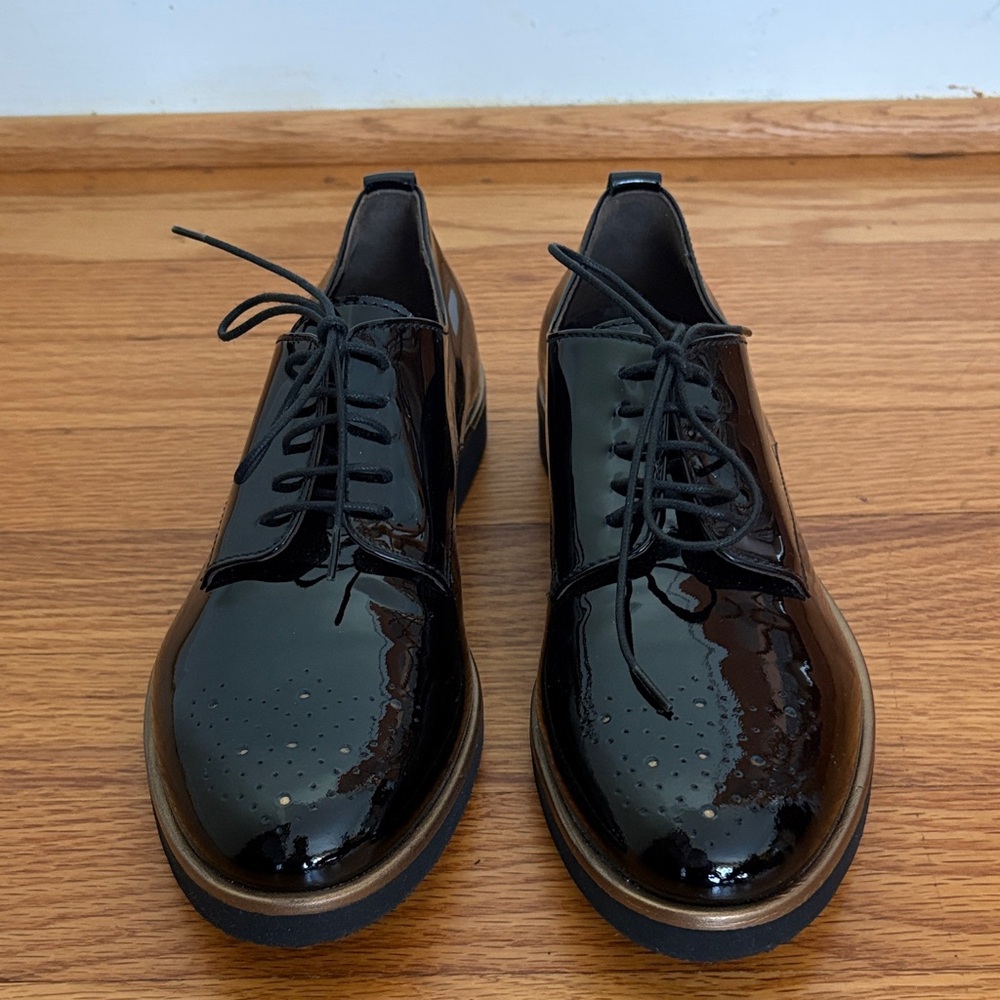 Women's Black Patent Leather Oxford Attilio Giusti Leombruni Shoes